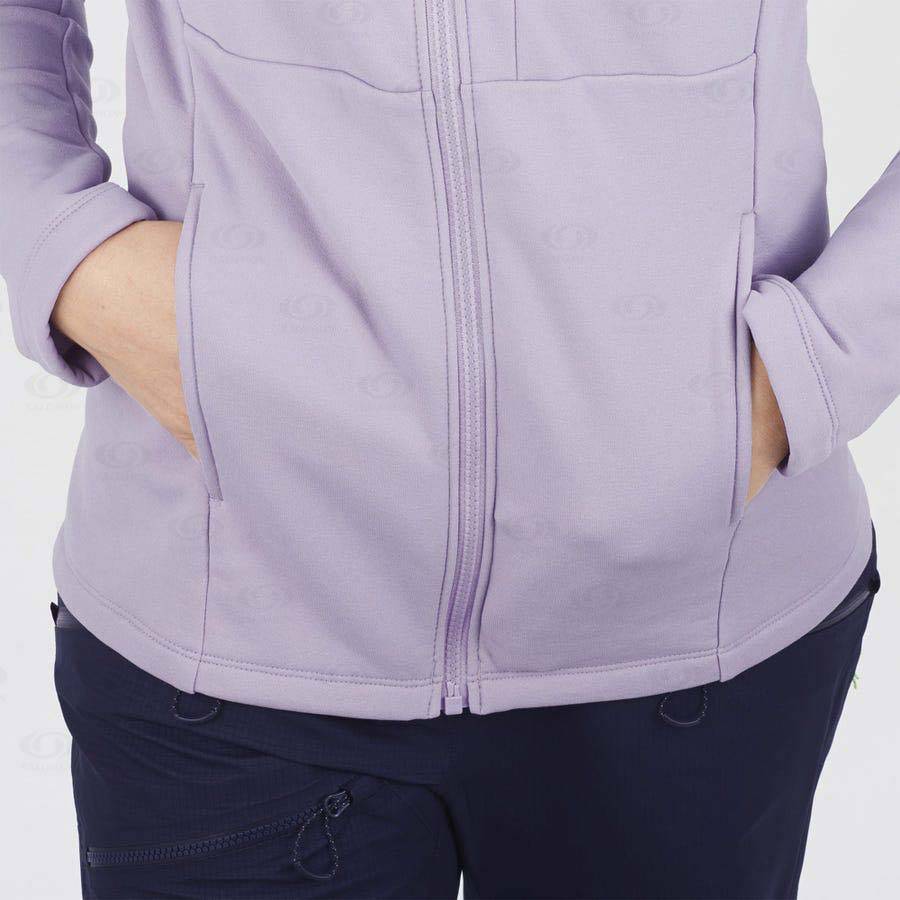 Purple Women's Salomon ESSENTIAL XWARM Hoodie | USA-L2621
