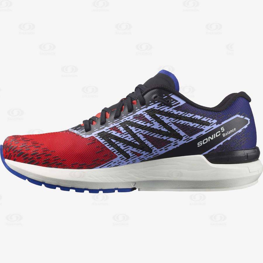 Red / Blue Men's Salomon SONIC 5 BALANCE Running Shoes | USA-S1863