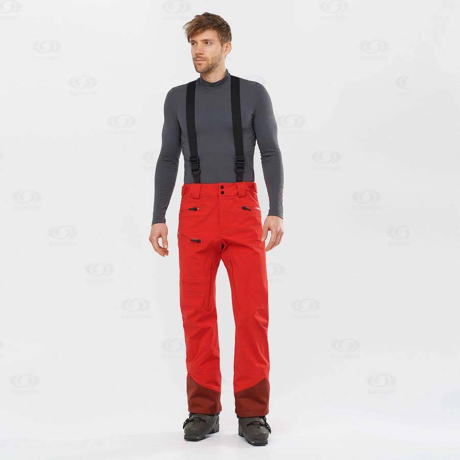 Red Men's Salomon OUTLAW 3L Ski Pants | USA-O1341