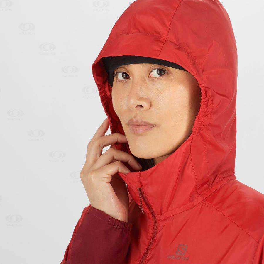 Red Women's Salomon AGILE WIND Windbreaker | USA-M1552