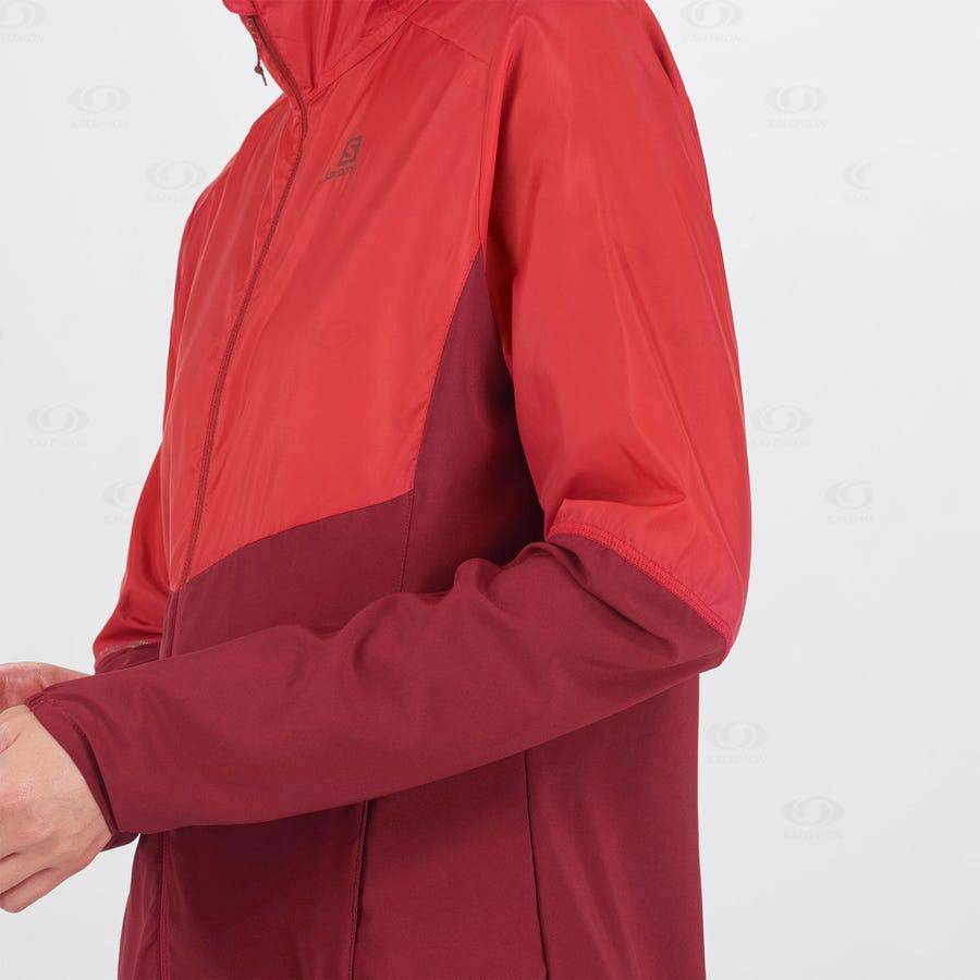 Red Women's Salomon AGILE WIND Windbreaker | USA-M1552