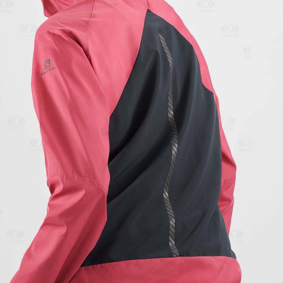 Red Women's Salomon BONATTI CROSS WIND Windbreaker | USA-W2080
