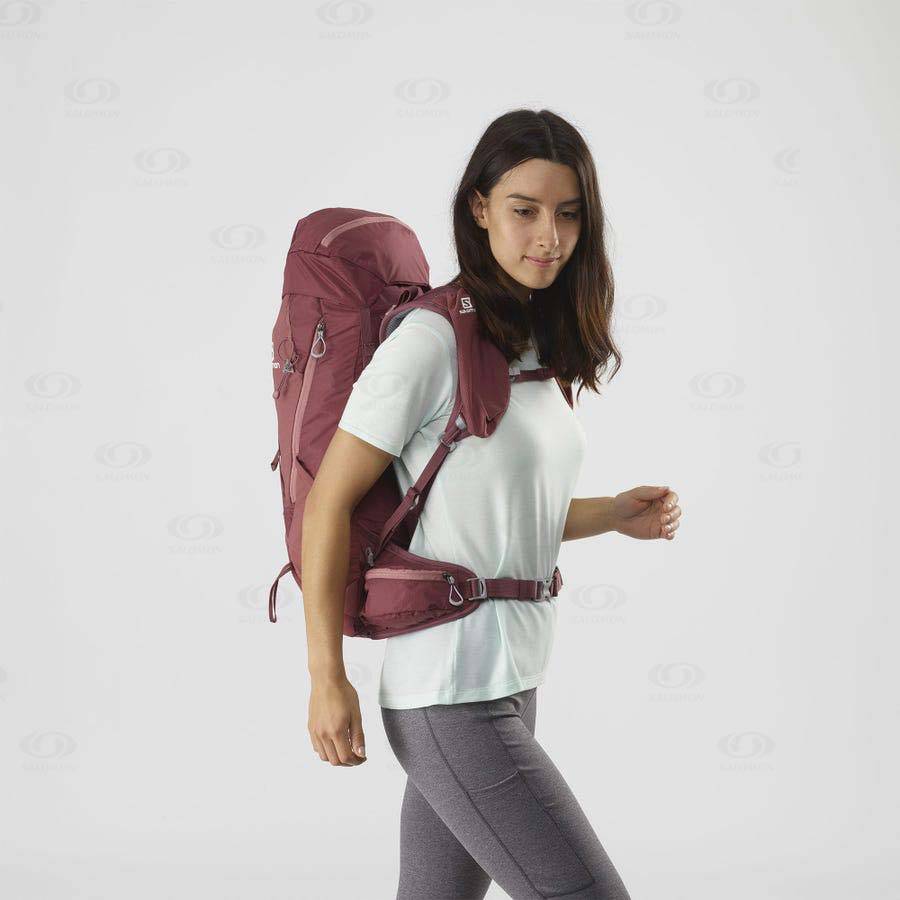 Red Women's Salomon OUT NIGHT 28+5 Backpacks | USA-M1349