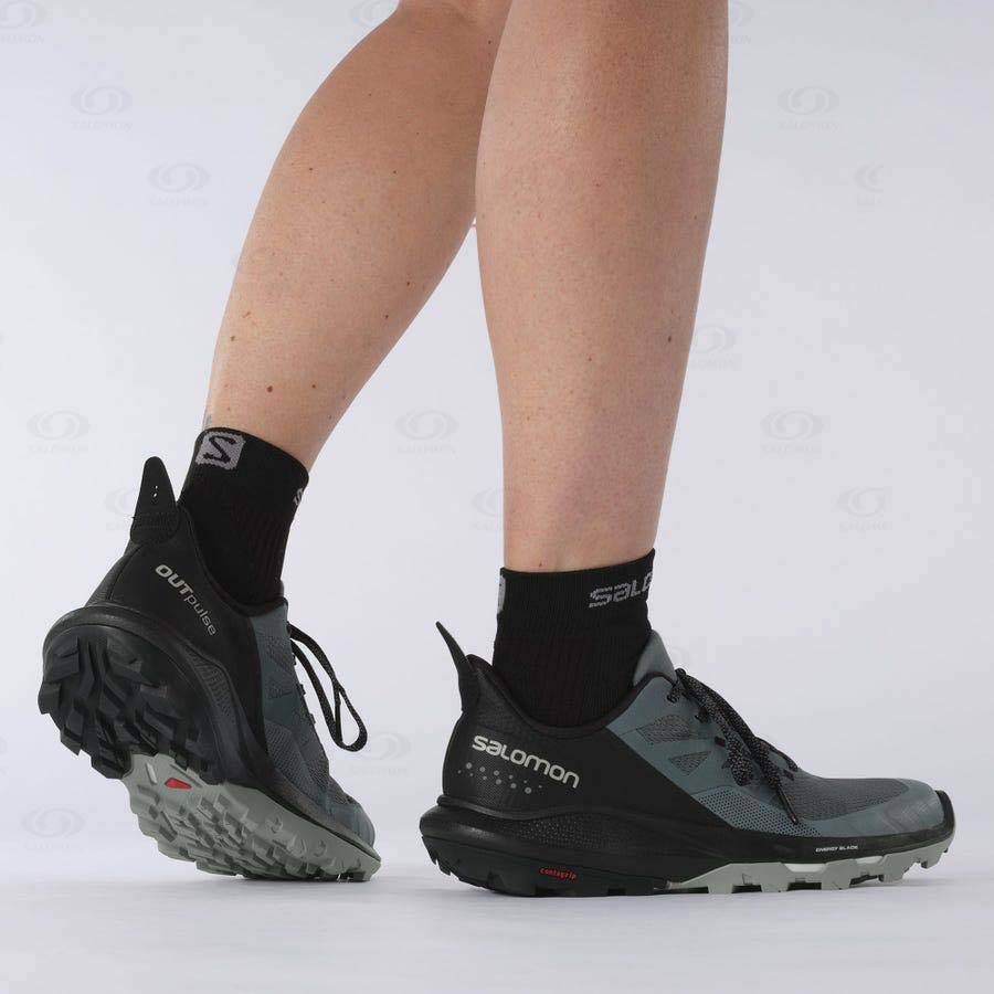 Silver Women's Salomon OUTPULSE Hiking Shoes | USA-S2157