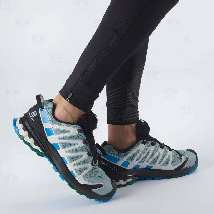 Turquoise Men's Salomon XA PRO 3D v8 Hiking Shoes | USA-O2141