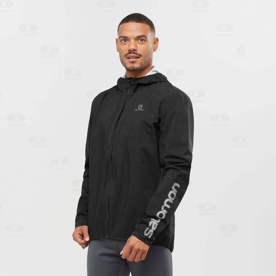 White / Black Men's Salomon BONATTI 2.5L Waterproof Jackets | USA-N1757