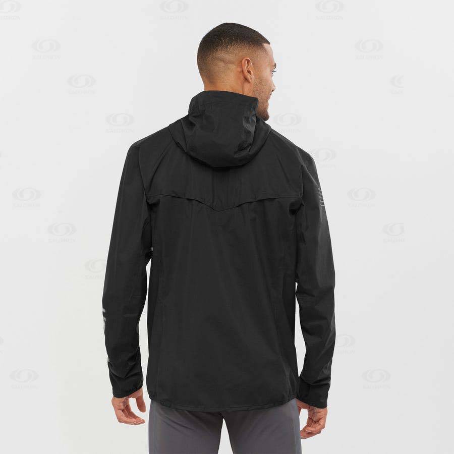 White / Black Men's Salomon BONATTI 2.5L Waterproof Jackets | USA-N1757