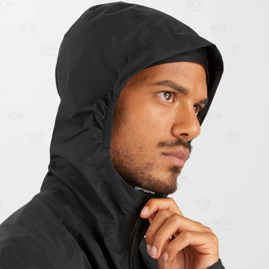 White / Black Men's Salomon BONATTI 2.5L Waterproof Jackets | USA-N1757