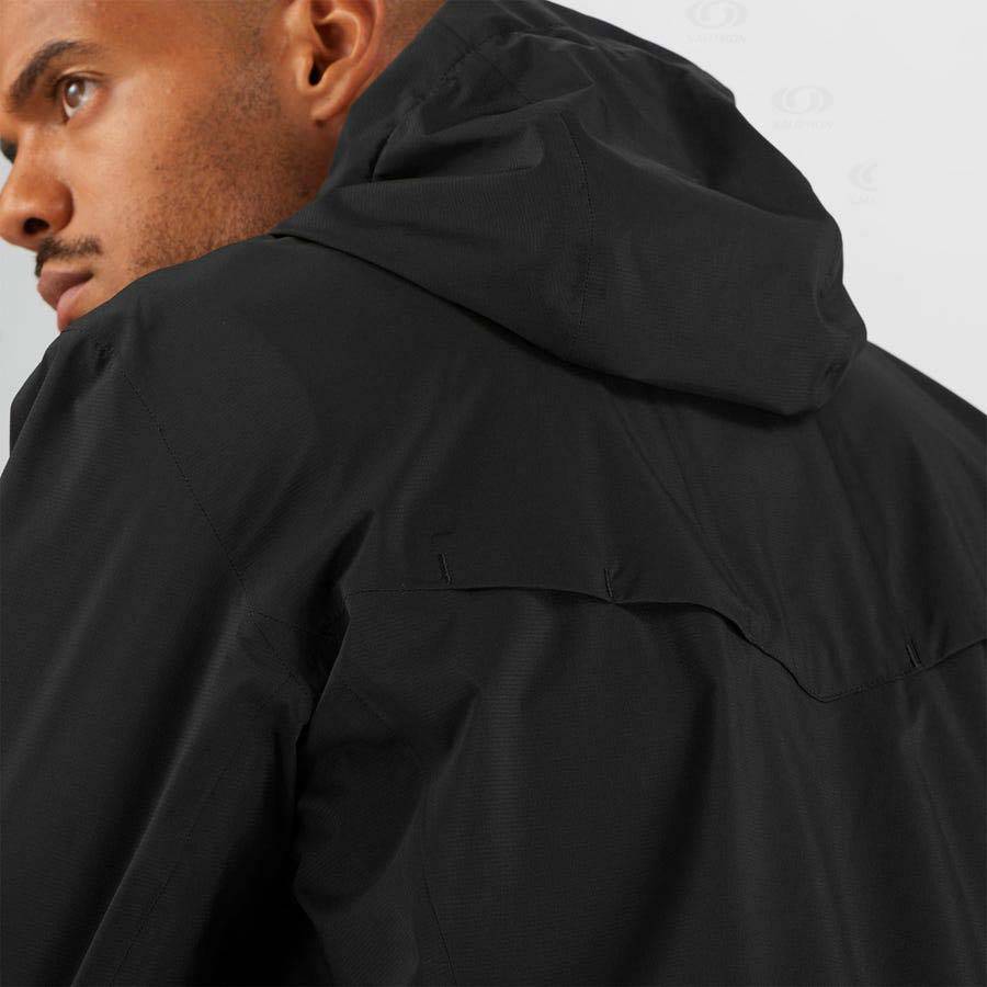 White / Black Men's Salomon BONATTI 2.5L Waterproof Jackets | USA-N1757