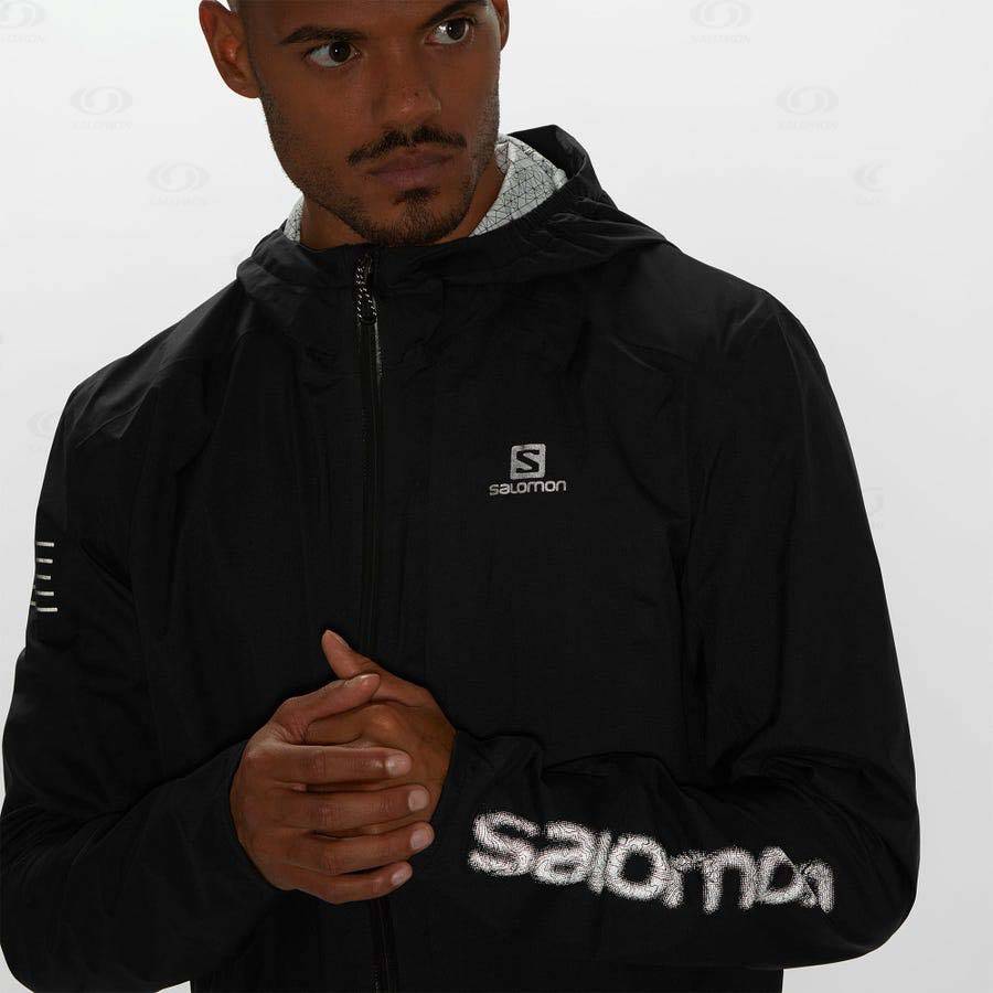 White / Black Men's Salomon BONATTI 2.5L Waterproof Jackets | USA-N1757