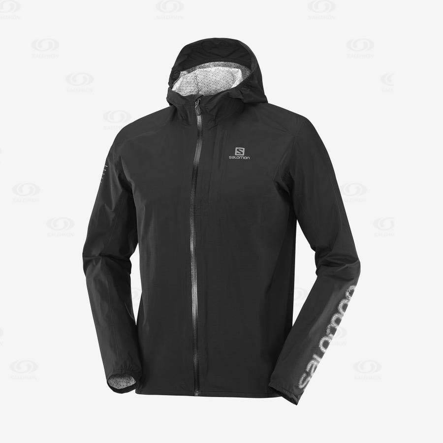 White / Black Men\'s Salomon BONATTI 2.5L Waterproof Jackets | USA-N1757