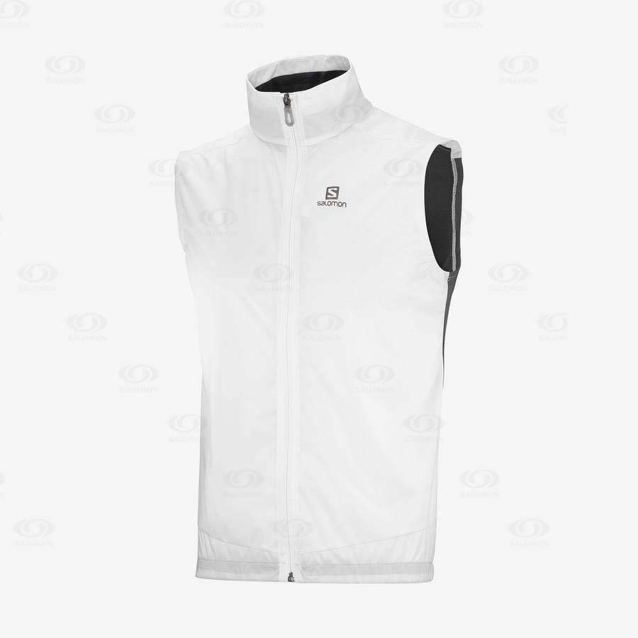 White Men\'s Salomon BONATTI AERO HYBRID Waterproof Jackets | USA-S2304