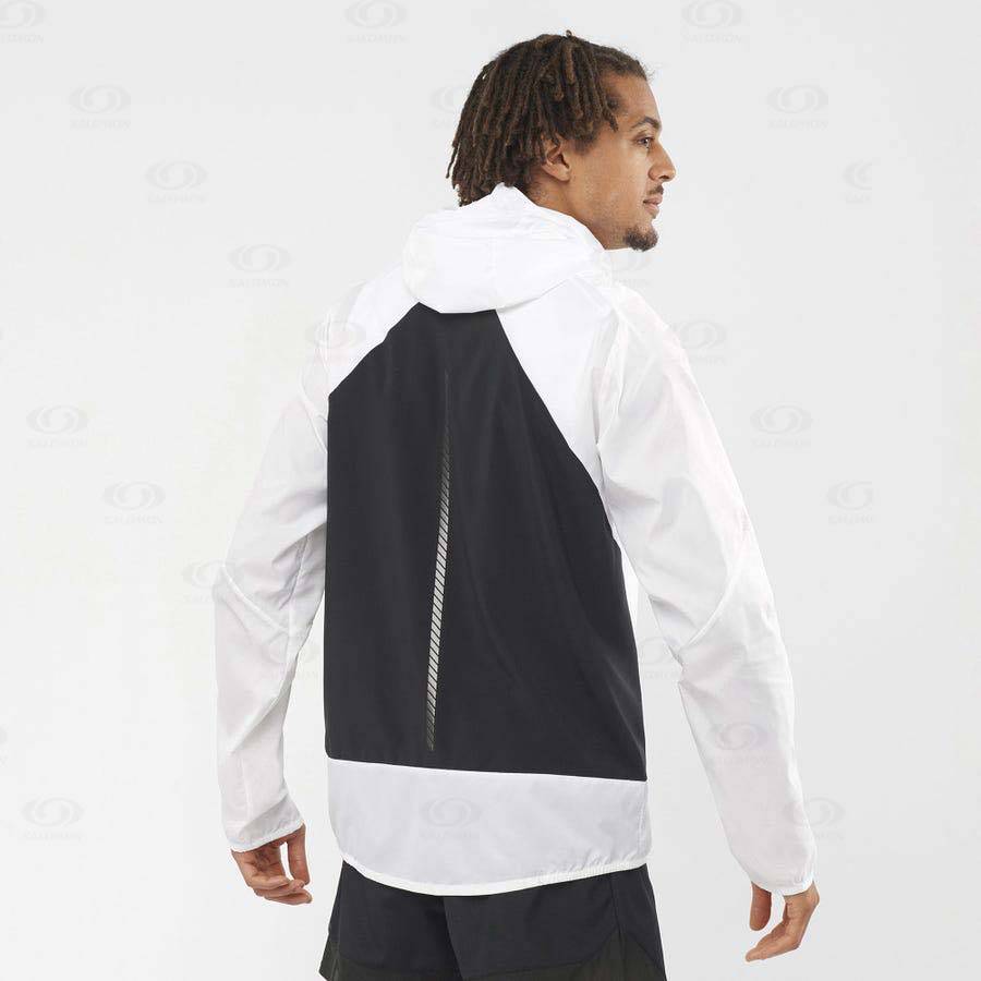White Men's Salomon BONATTI CROSS WIND Windbreaker | USA-S2388