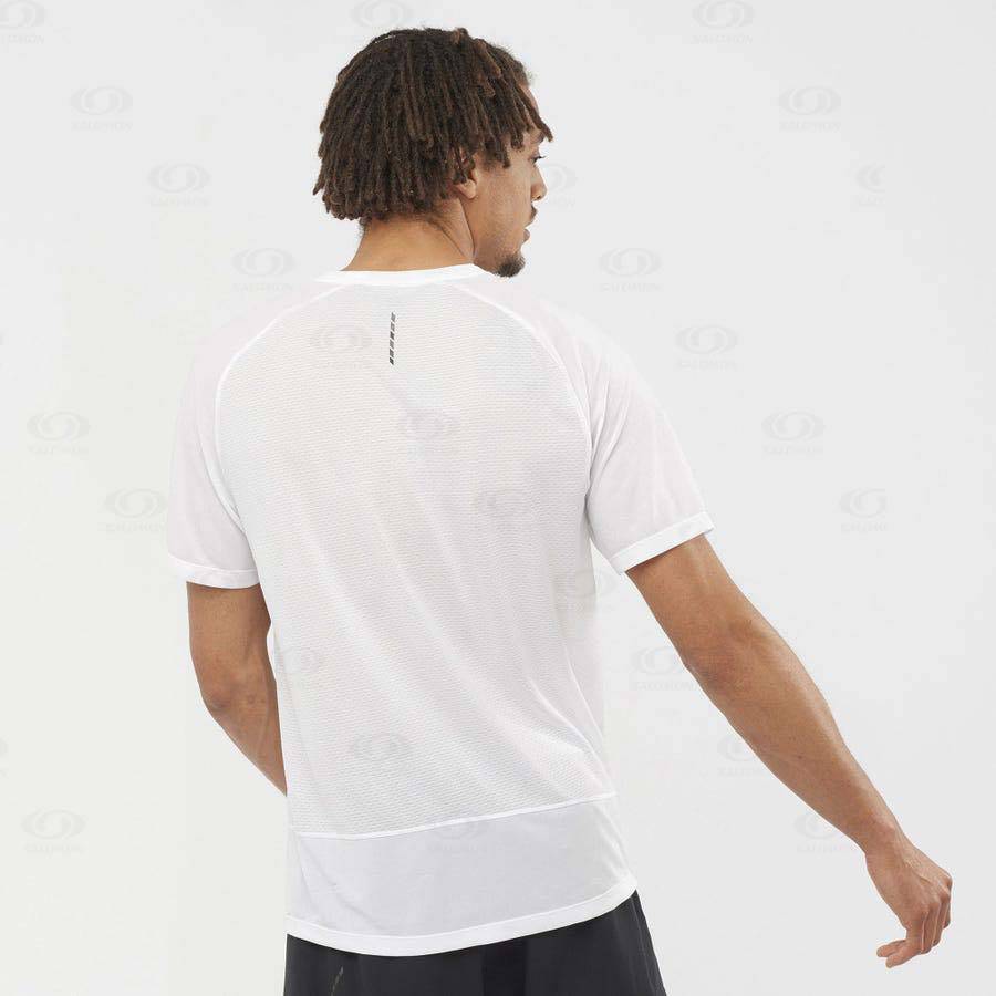 White Men's Salomon PROMO CROSS REBEL T Shirts | USA-O1084