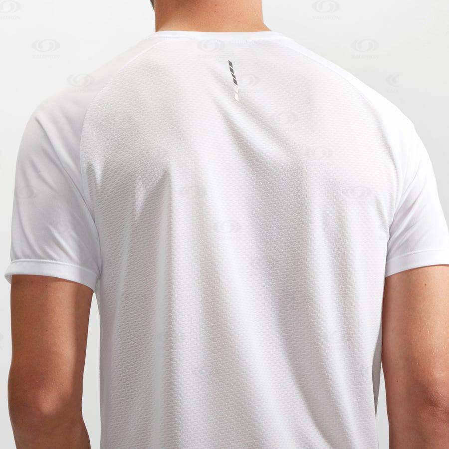 White Men's Salomon PROMO CROSS REBEL T Shirts | USA-O1084