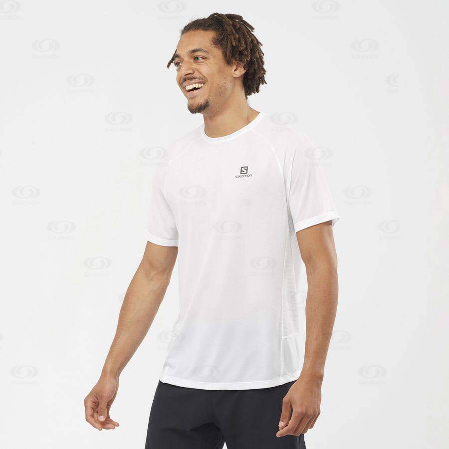 White Men's Salomon PROMO CROSS REBEL T Shirts | USA-O1084