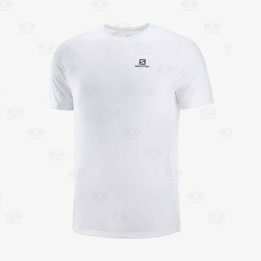 White Men\'s Salomon PROMO CROSS REBEL T Shirts | USA-O1084