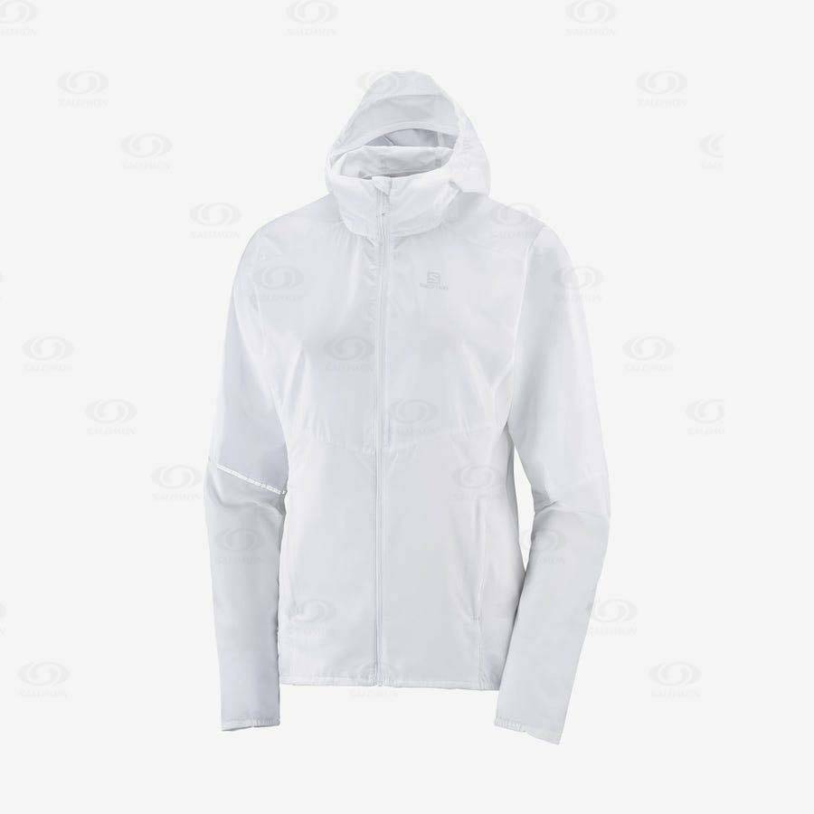 White Women\'s Salomon AGILE WIND Windbreaker | USA-L2439