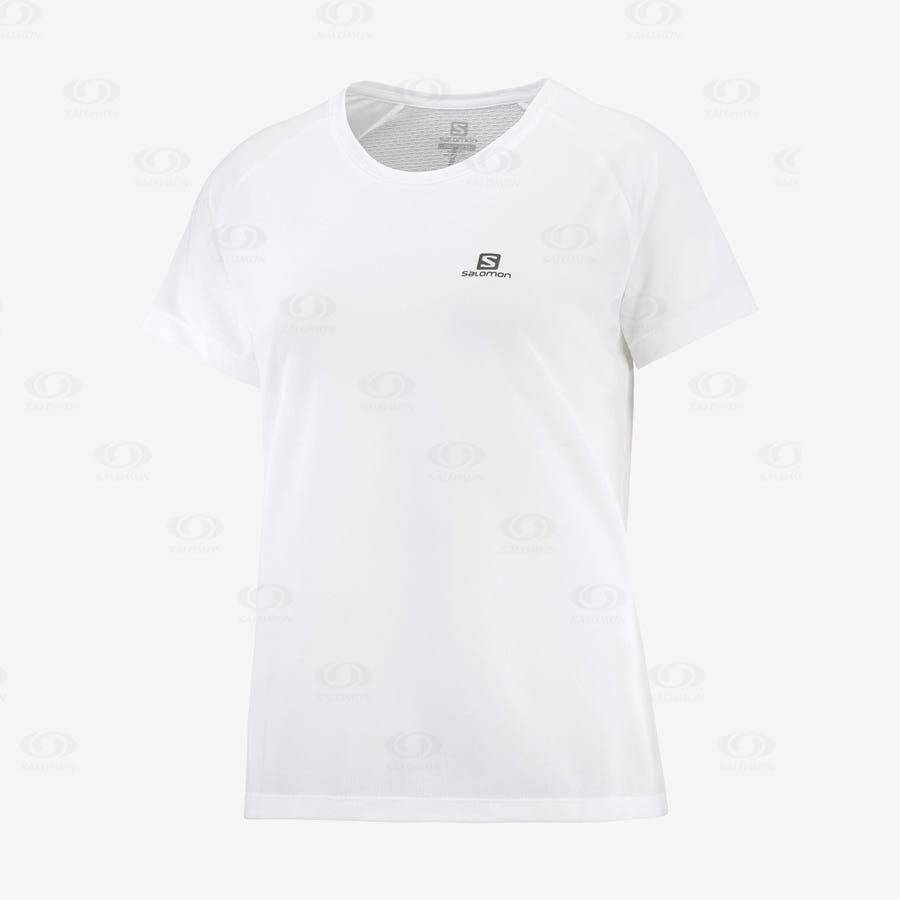 White Women\'s Salomon CROSS REBEL T Shirts | USA-N1855