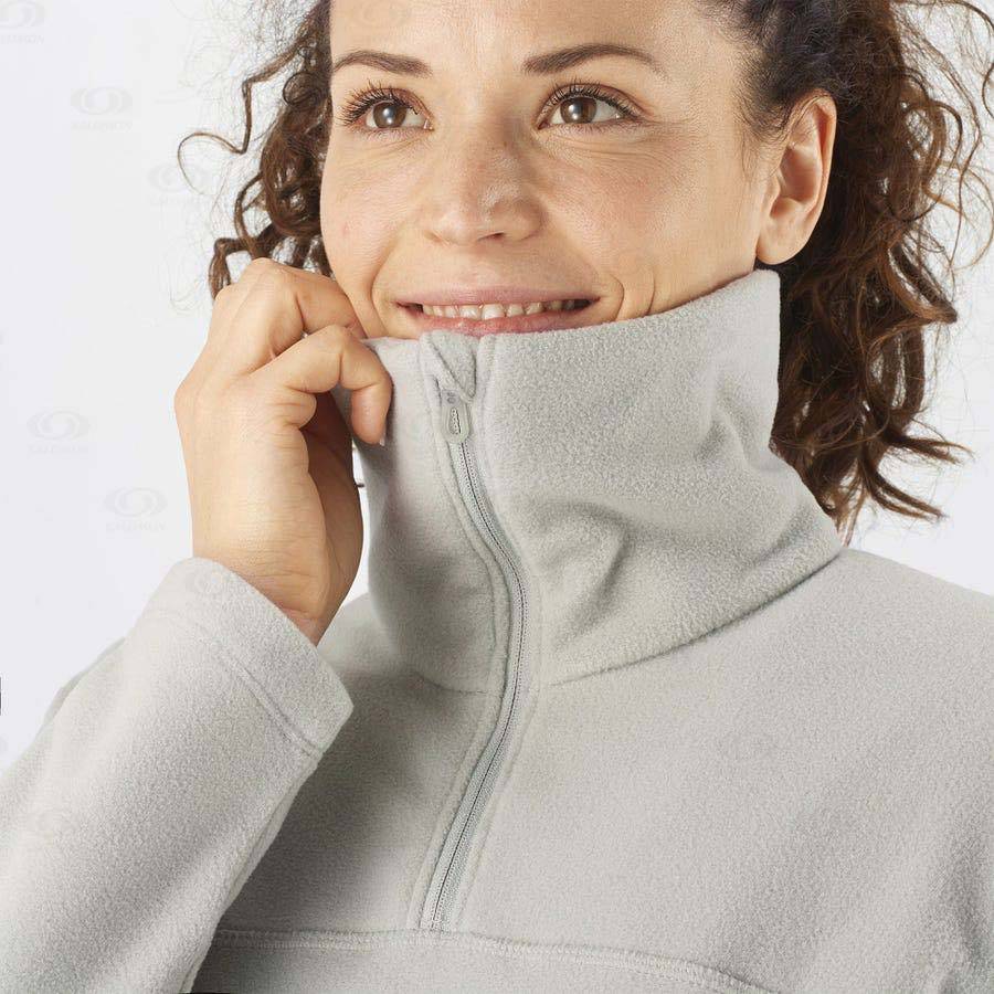 White Women's Salomon ESSENTIAL COSY FLEECE Hoodie | USA-W3980