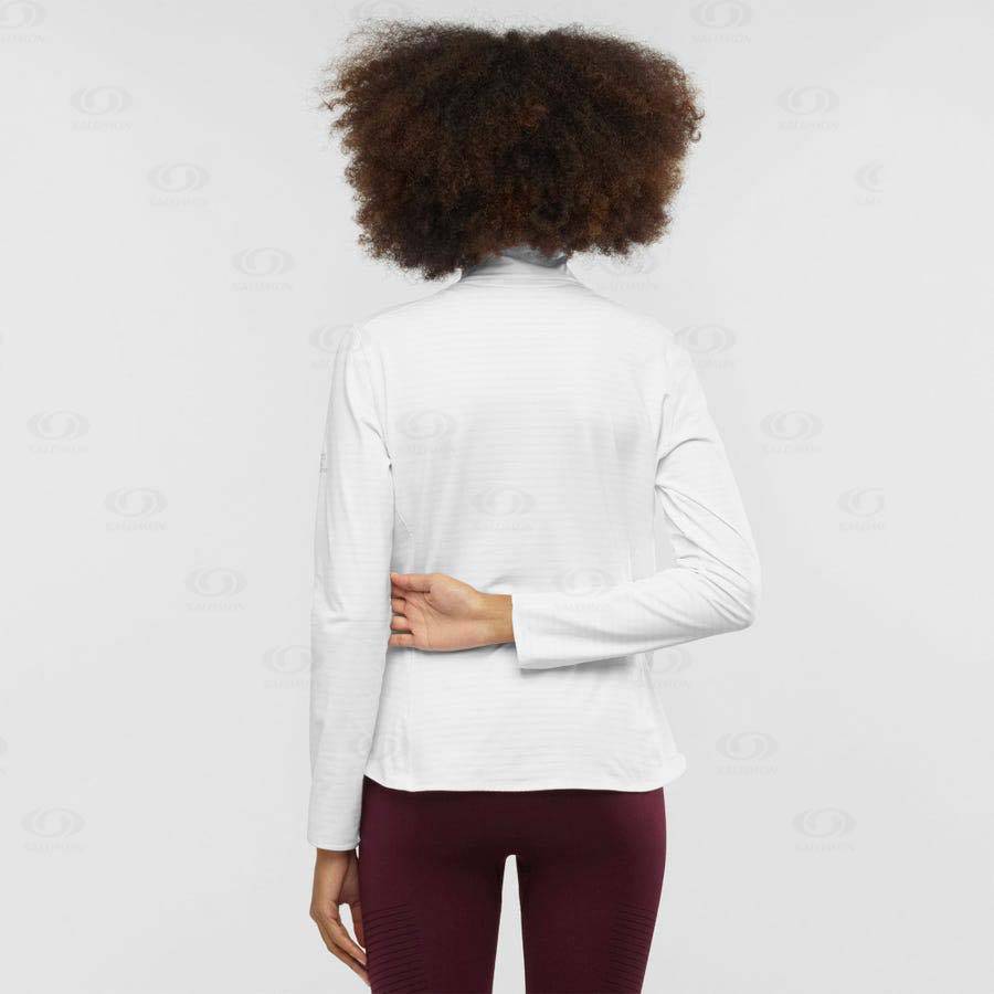 White Women's Salomon ESSENTIAL LIGHTWARM Hoodie | USA-O1649