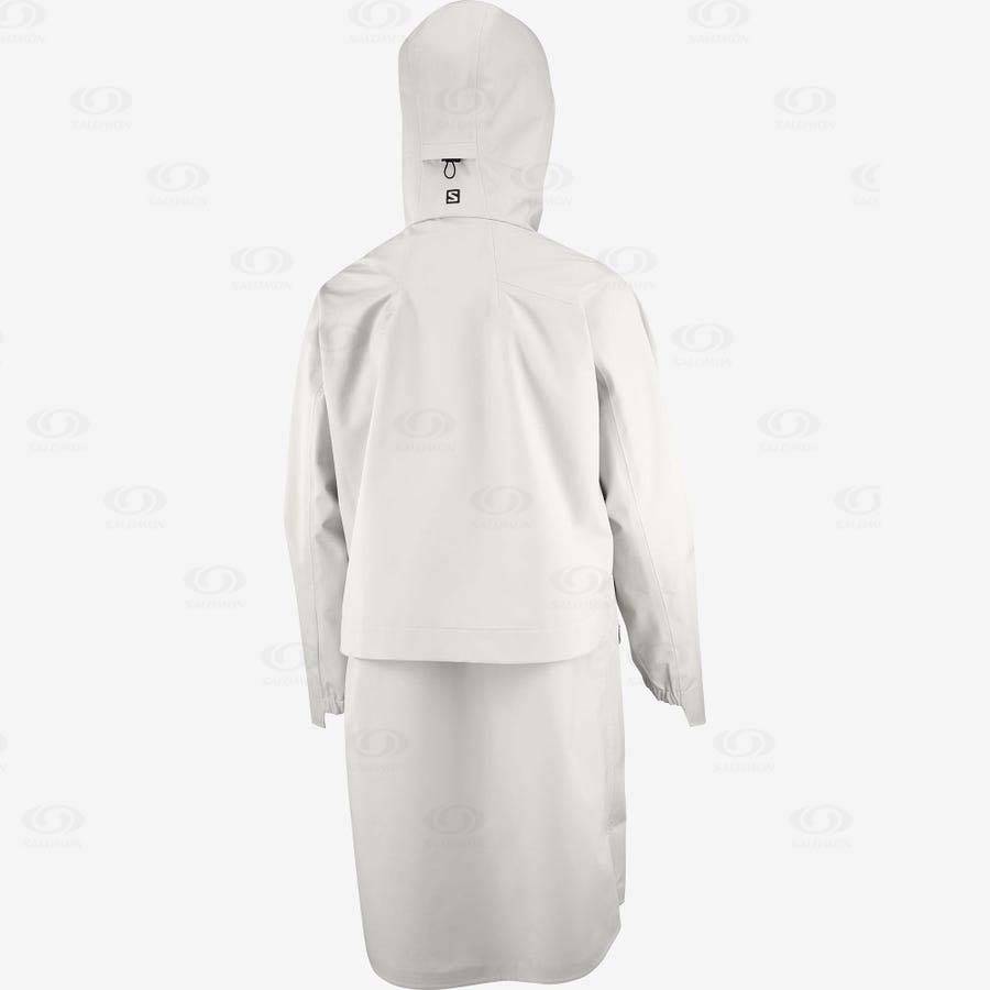 White Women's Salomon OUTLIFE WP COMMUTER PARKA W Waterproof Jackets | USA-N2009