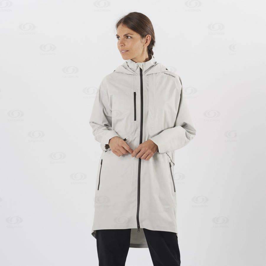 White Women's Salomon OUTLIFE WP COMMUTER PARKA W Waterproof Jackets | USA-N2009