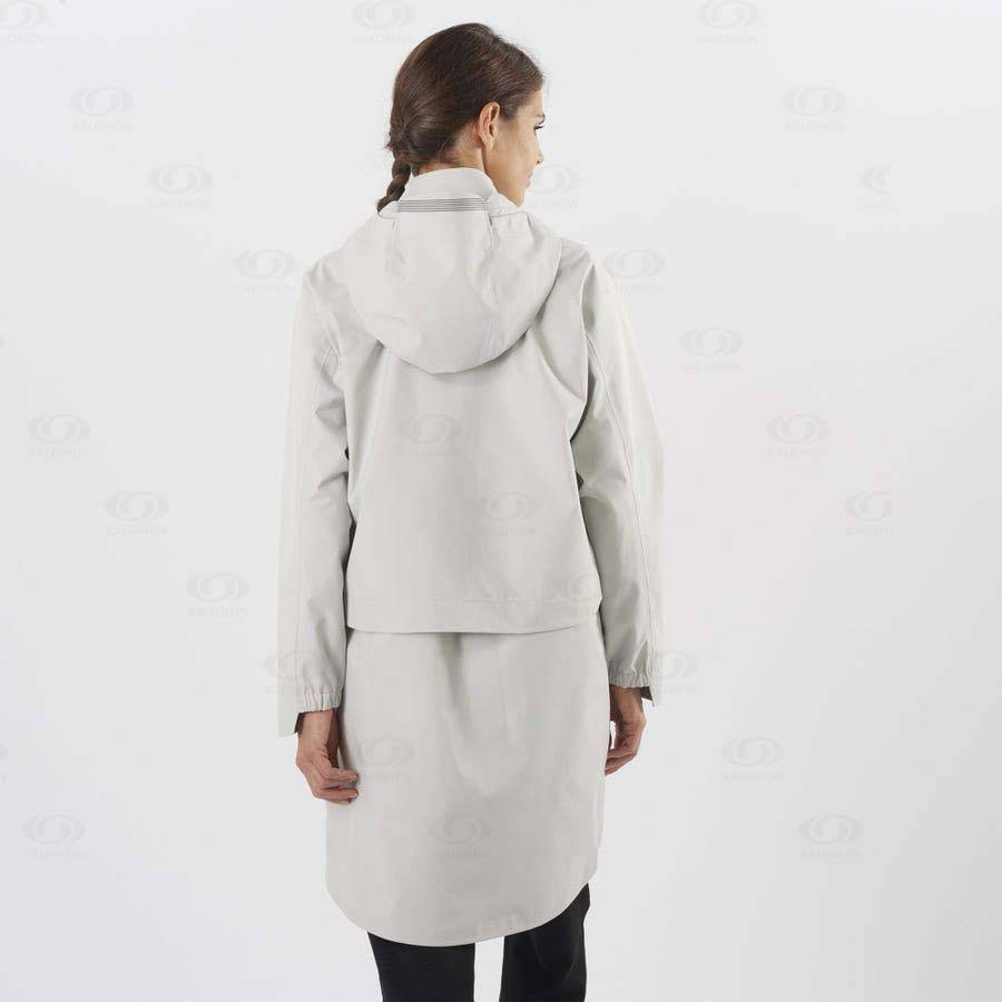 White Women's Salomon OUTLIFE WP COMMUTER PARKA W Waterproof Jackets | USA-N2009