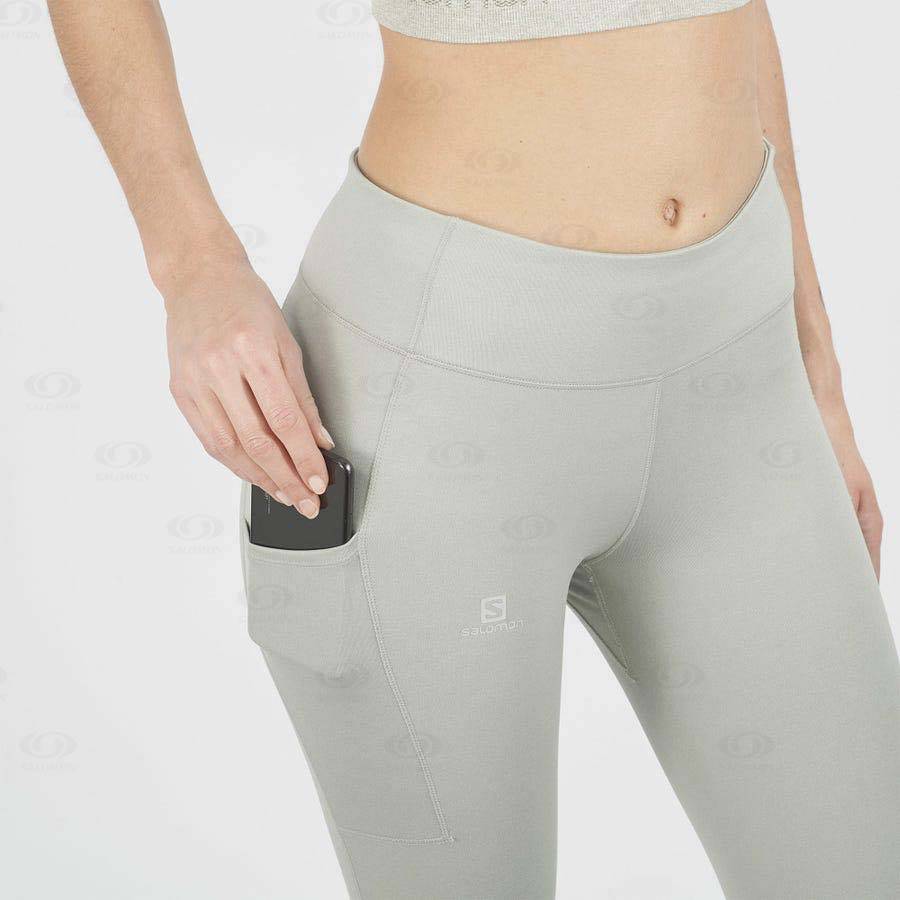 White Women's Salomon OUTLINE Running Tights | USA-L1725