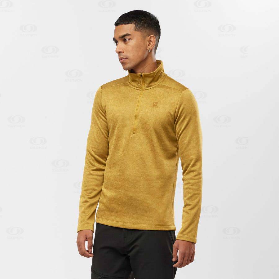 Yellow Men's Salomon ESSENTIAL LIGHTWARM SEAMLESS Hoodie | USA-A2151