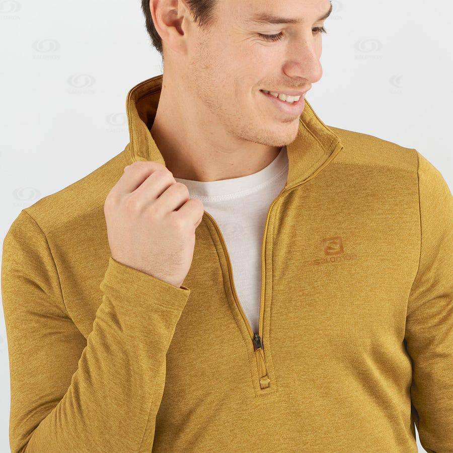 Yellow Men's Salomon ESSENTIAL LIGHTWARM SEAMLESS Hoodie | USA-A2151