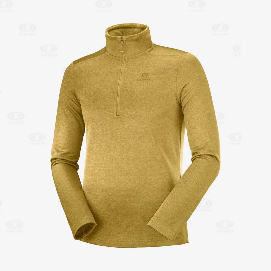 Yellow Men\'s Salomon ESSENTIAL LIGHTWARM SEAMLESS Hoodie | USA-A2151