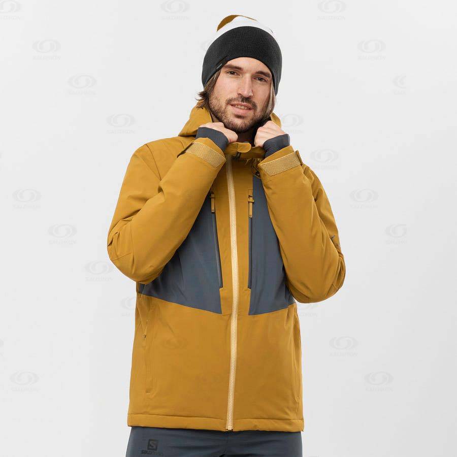 Yellow Men's Salomon HIGHLAND Insulated Jackets | USA-O1705