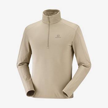 Beige Men's Salomon ESSENTIAL LIGHTWARM Hoodie | USA-N1029
