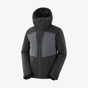 Black Men's Salomon HIGHLAND Insulated Jackets | USA-N1120