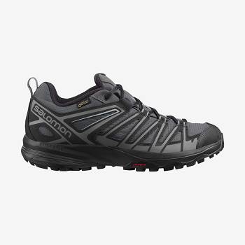 Black Men's Salomon X CREST GORE-TEX Hiking Shoes | USA-M1741
