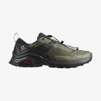 Black / Olive Men's Salomon X RAISE GORE-TEX Hiking Shoes | USA-M2588