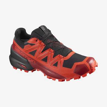 Black / Red Women's Salomon SPIKECROSS 5 GORE-TEX Waterproof Shoes | USA-N1302