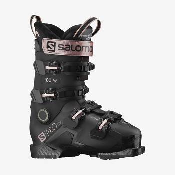 Black / Rose Gold Women's Salomon S/PRO HV 100 Ski Boots | USA-A2179