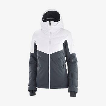 Black / White Women's Salomon NEW PREVAIL Ski Jackets | USA-O2111