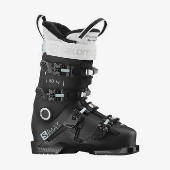 Black / White Women's Salomon S/MAX 80 Ski Boots | USA-A1927