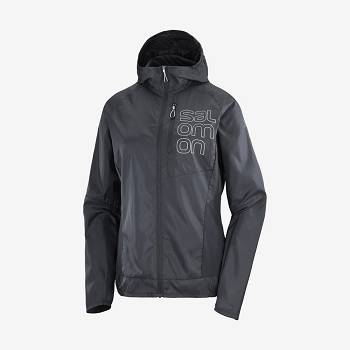 Black Women's Salomon BONATTI CROSS WIND Windbreaker | USA-L2404