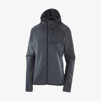 Black Women's Salomon ESSENTIAL LIGHTWARM HOODED Hoodie | USA-W1030