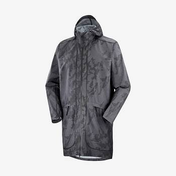 Black Women's Salomon OUTLIFE LONG PACKABLE Windbreaker | USA-S2122