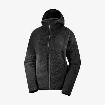 Black Women's Salomon OUTLINE WARM TEDDY Hoodie | USA-A1696