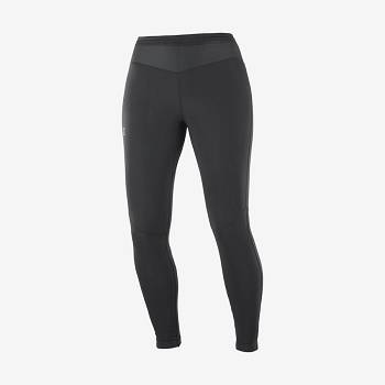 Black Women's Salomon XA WARM Running Tights | USA-S2087