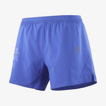Blue Men's Salomon CROSS 5'' Shorts | USA-M1993