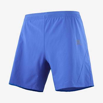 Blue Men's Salomon CROSS 7'' Shorts | USA-M1391