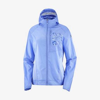 Blue Women's Salomon BONATTI CROSS WIND Windbreaker | USA-O1756
