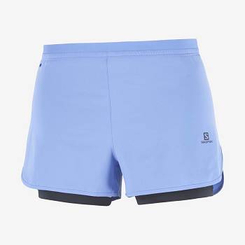 Blue Women's Salomon CROSS 2IN1 Shorts | USA-S1415